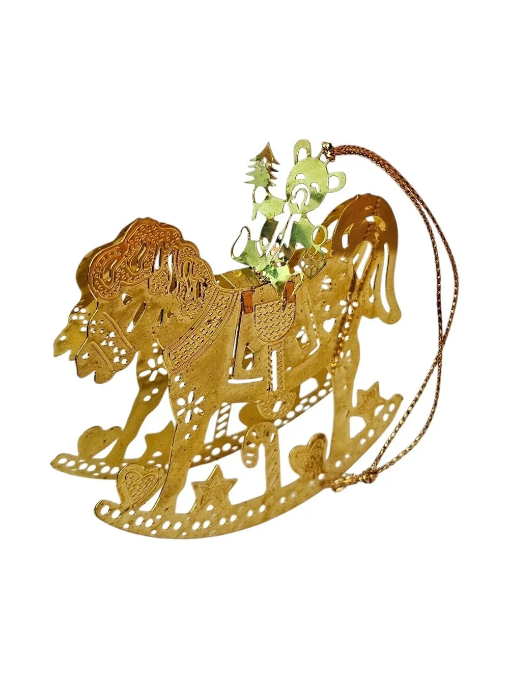 1991 International Silver Company Solid Brass Rocking Horse Ornament